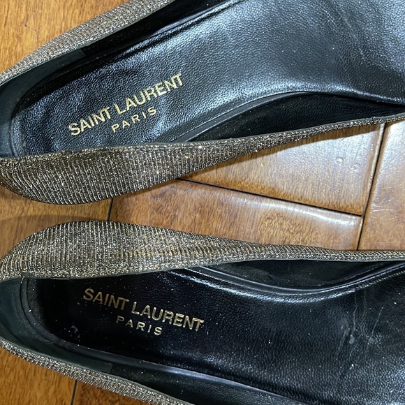 Saint Laurent YSL Paris Glitter flats size 41 used, US size 10 - Picture 10 of 16